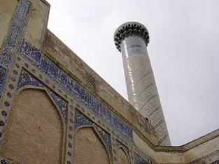 This photo of the memorial Gur Amir (Tomb of the King) to the ruler Amir Timur (Timurlane or Tamerlane - "the lame") at Samarqand, Uzbekistan was taken by AainaA-Ridtz A.R. of Malaysia.  Timur was second only to Alexander the Great in the area of global territory conquered.  